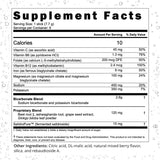 Boost Oxygen etiqueta nutricional en closeup para ver ingredientes