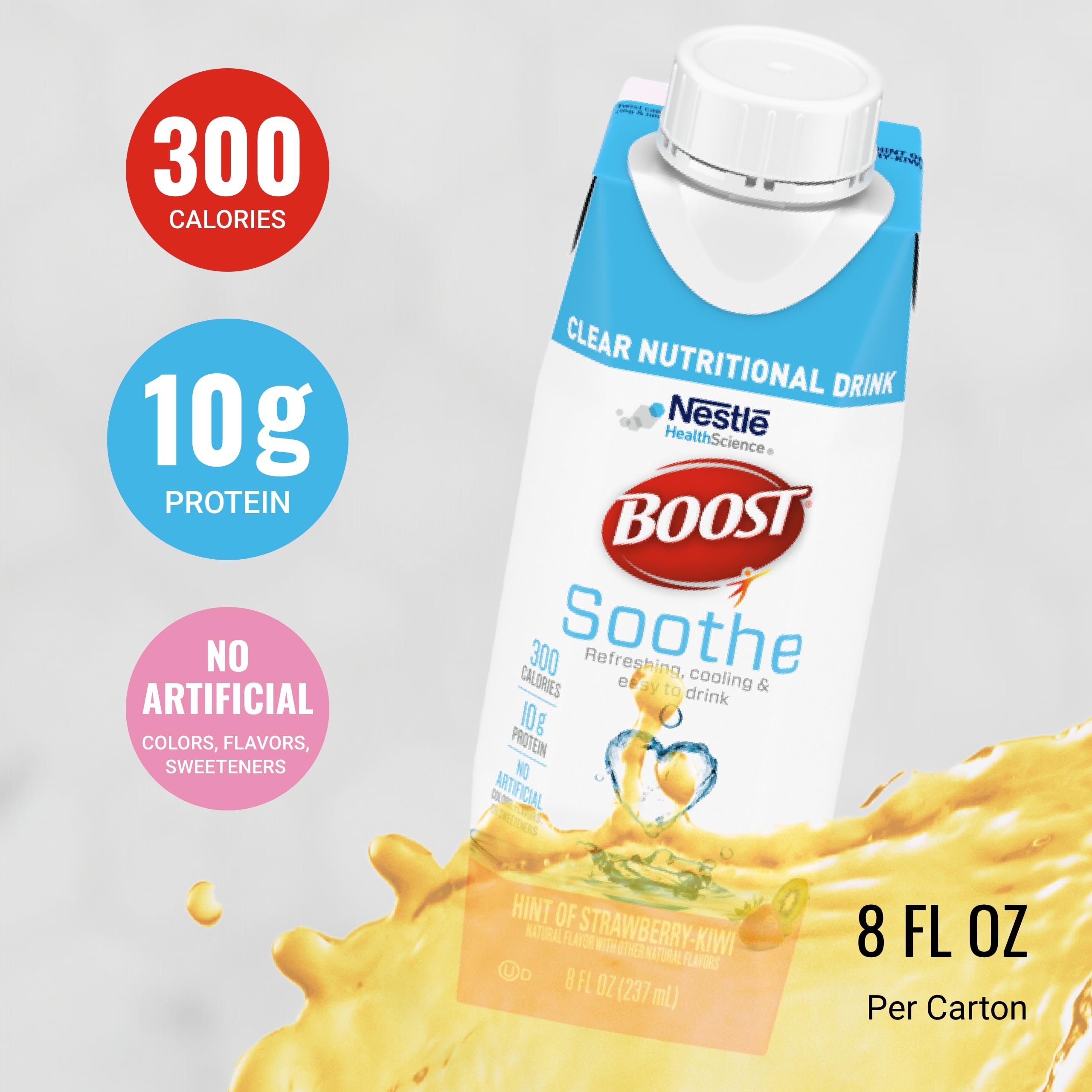 BOOST persona consumiendo bebida alivio oral y nutrición rápida