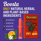 Boosta stick en mano durante inhalación, uso rápido y discreto