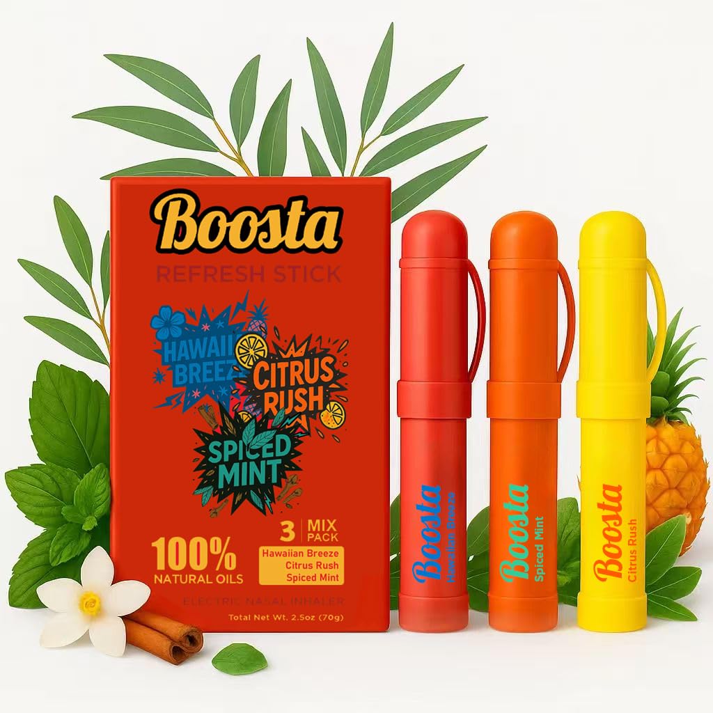 Boosta stick frontal mostrando diseño y tapa, práctico para llevar