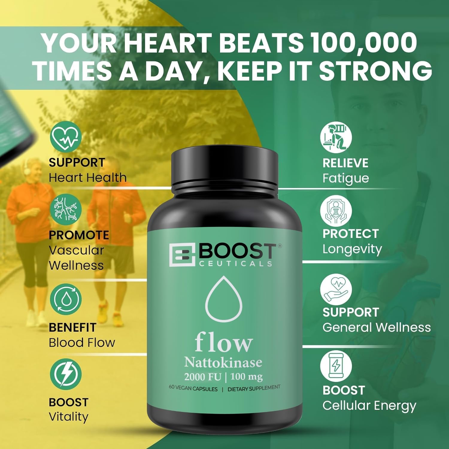 BoostCeuticals cápsula vegana en primer plano, cápsula fácil de tragar