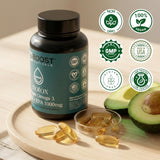 BoostCeuticals persona tomando cápsula, demuestra uso diario fácil