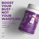 Booty Magic etiqueta de Busty Boost detalle de ingredientes y certificaciones
