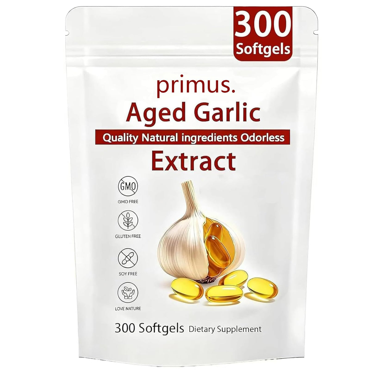 Boranel Primus vista frontal del envase mostrando 300 softgels y etiquetado claro