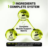 BOSCENT etiqueta nutricional enfocada en HMB D3 K2 y calcio visibles