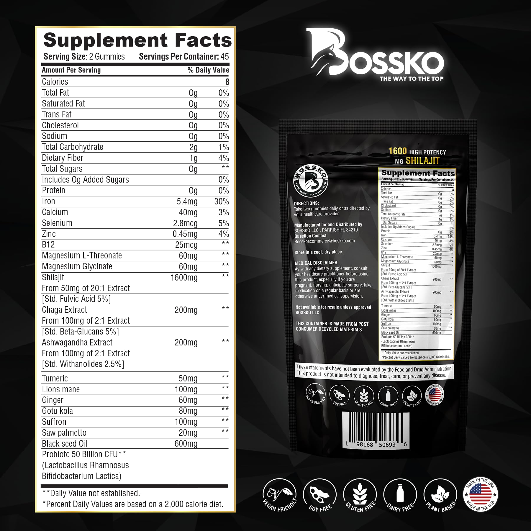 BOSSKO textura de gomita en detalle, muestra su consistencia masticable y apetecible