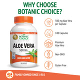 Botanic Choice gel de hoja de aloe destacando textura calmante y uso natural