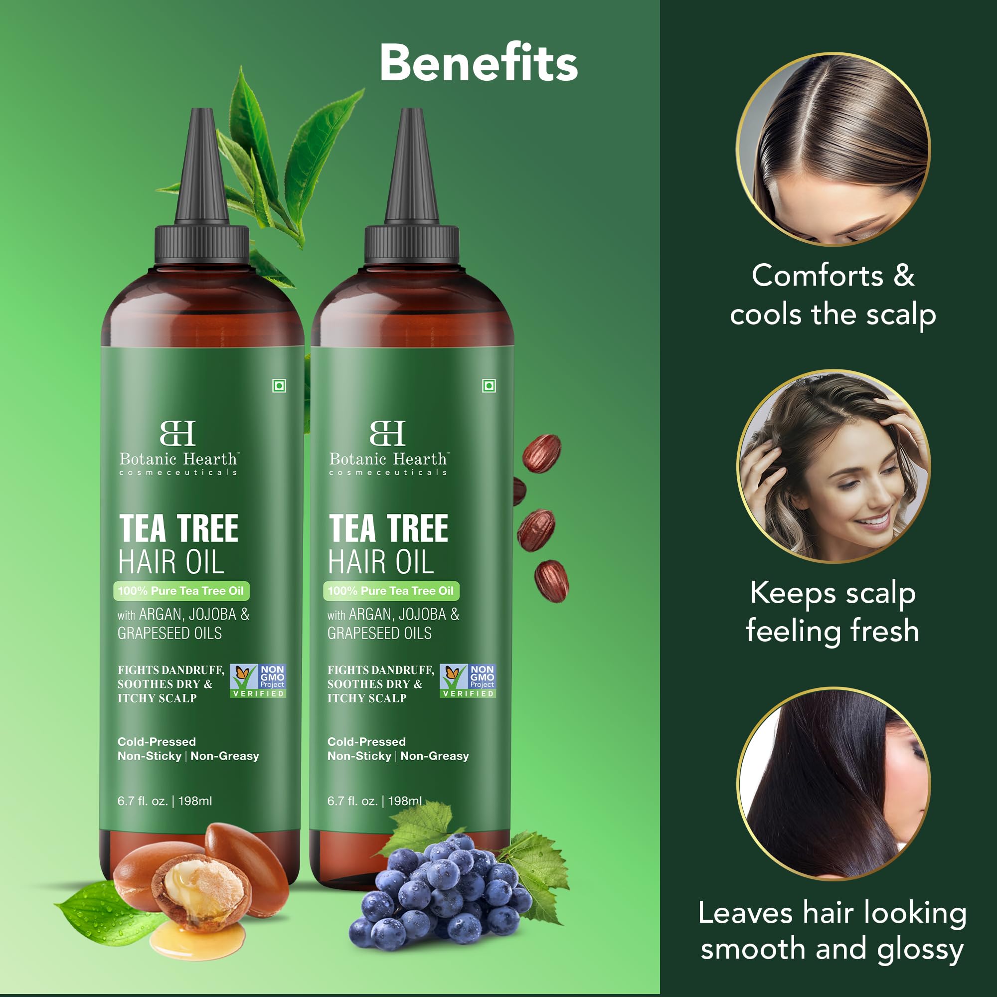 Botanic Hearth etiqueta con ingredientes clave y beneficios para elegir con confianza