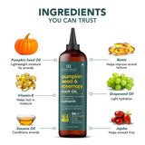 Botanic Hearth detalle de etiqueta con lista de aceites puros y beneficios