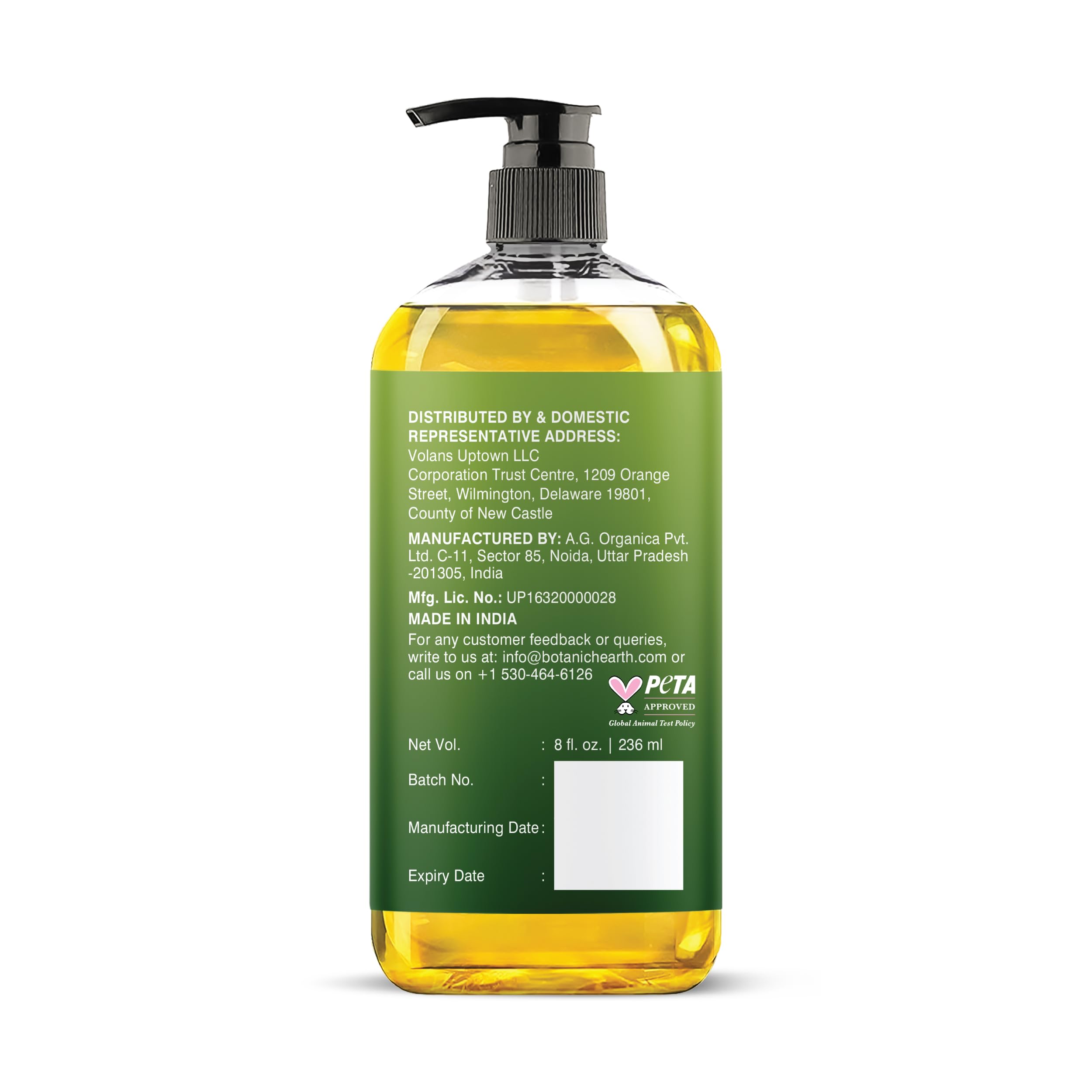 Botanic Hearth etiqueta con lista de ingredientes naturales legible
