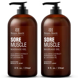 Botanic Hearth frasco frontal del pack Soremuscle mostrando diseño y tamaño