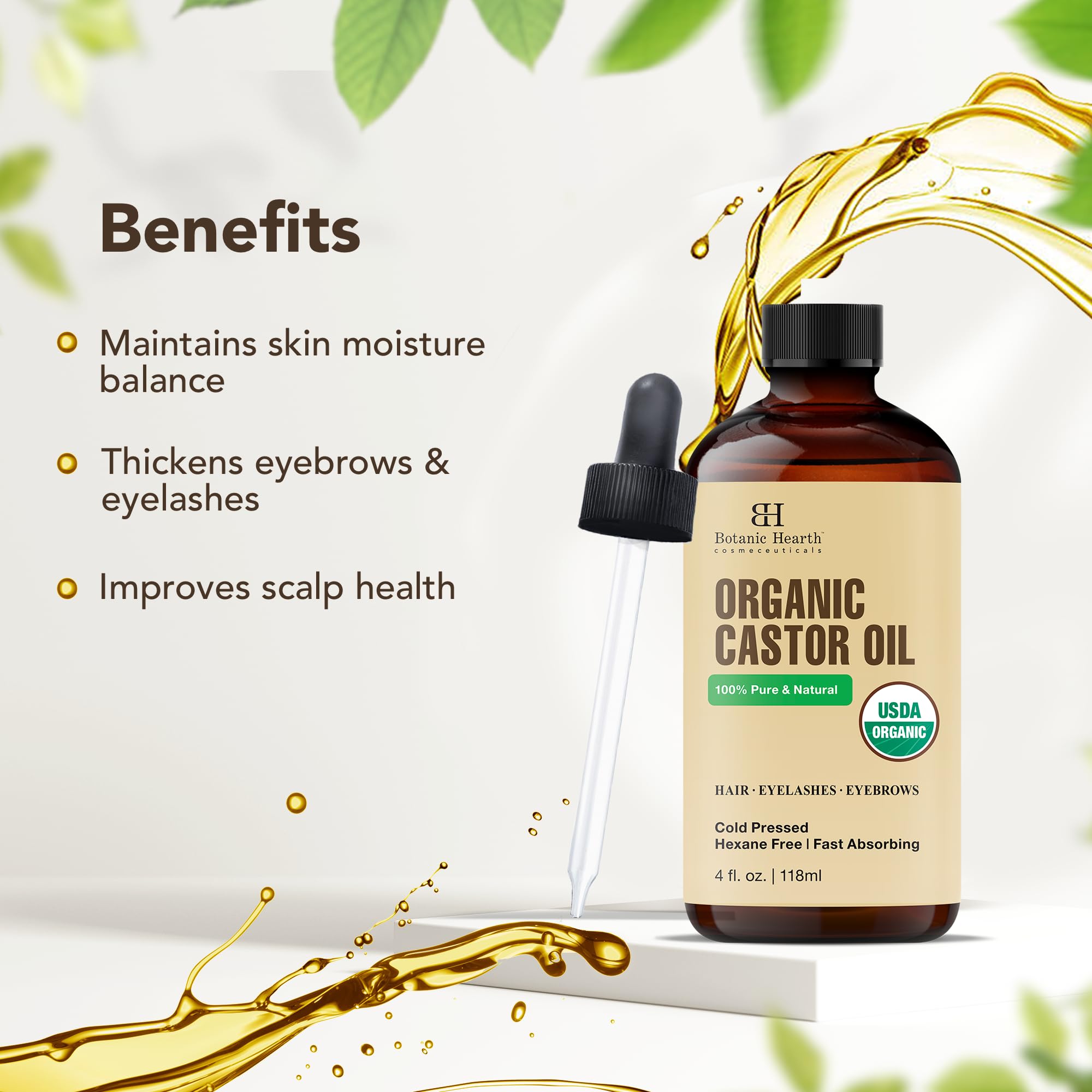 Botanic Hearth aceite aplicado en puntas de cabello para brillo