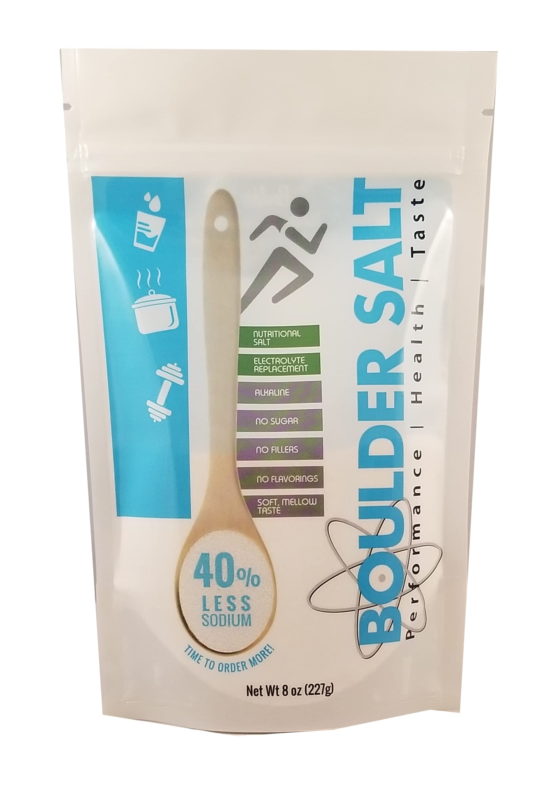 Boulder Salt envase frontal mostrando presentación y beneficio bajo sodio