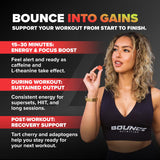 Bounce Pro frasco en bolsa de gimnasio listo para entrenamiento y uso inmediato