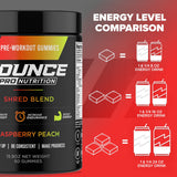 Bounce Pro persona tomando gomita antes de entrenar, energía enfocada