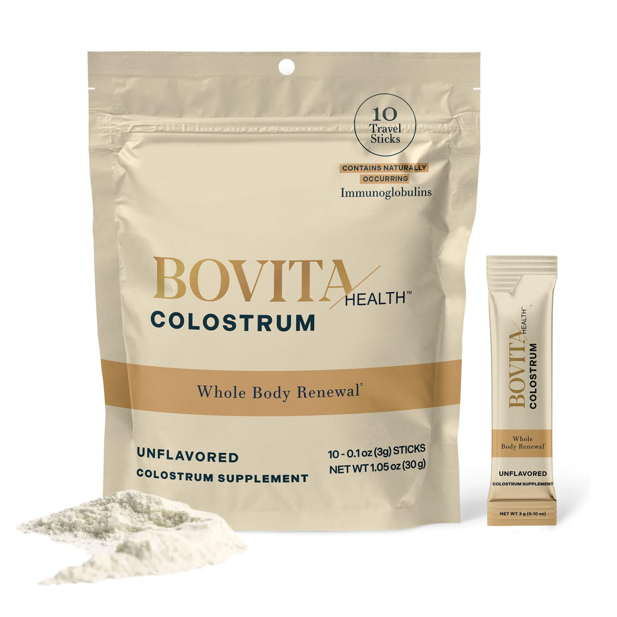 Bovita Health frente del envase mostrando sobres y beneficios