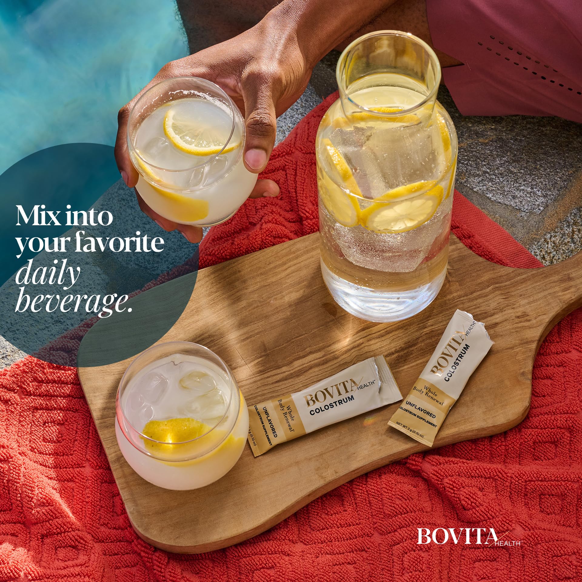 Bovita Health polvo disuelto en vaso, mezcla sin grumos