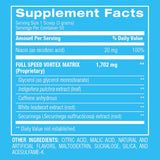 BPI Sports 1.M.R VORTEX en uso durante sesión de pesas mostrando impulso energético