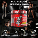 BPI Sports etiqueta de 1.M.R VORTEX con ingredientes claves para enfoque y resistencia