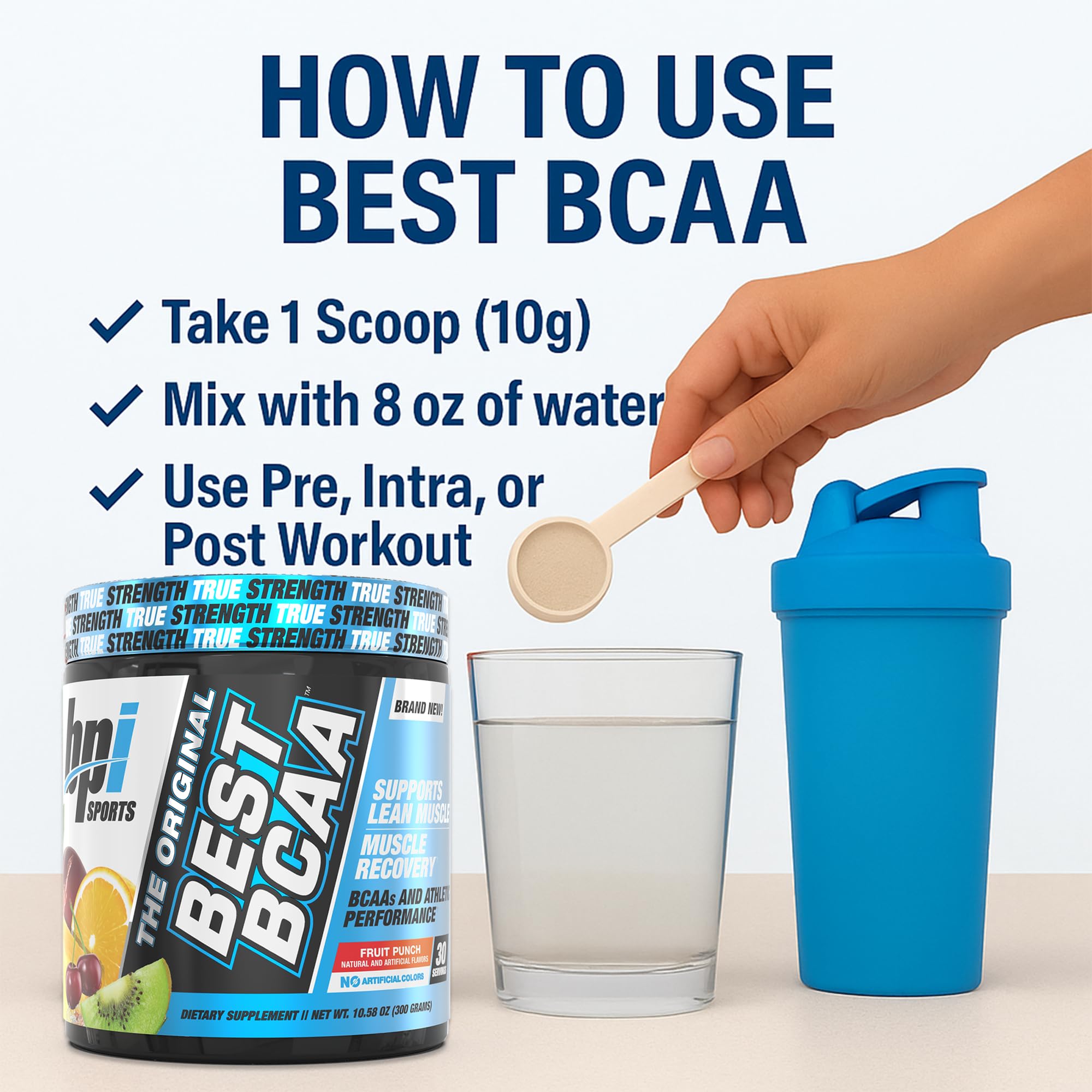 BPI Sports atleta mezclando Best BCAA durante entrenamiento para recuperación