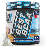 BPI Sports bote frontal mostrando el diseño y sabor Passion Fruit para recuperación