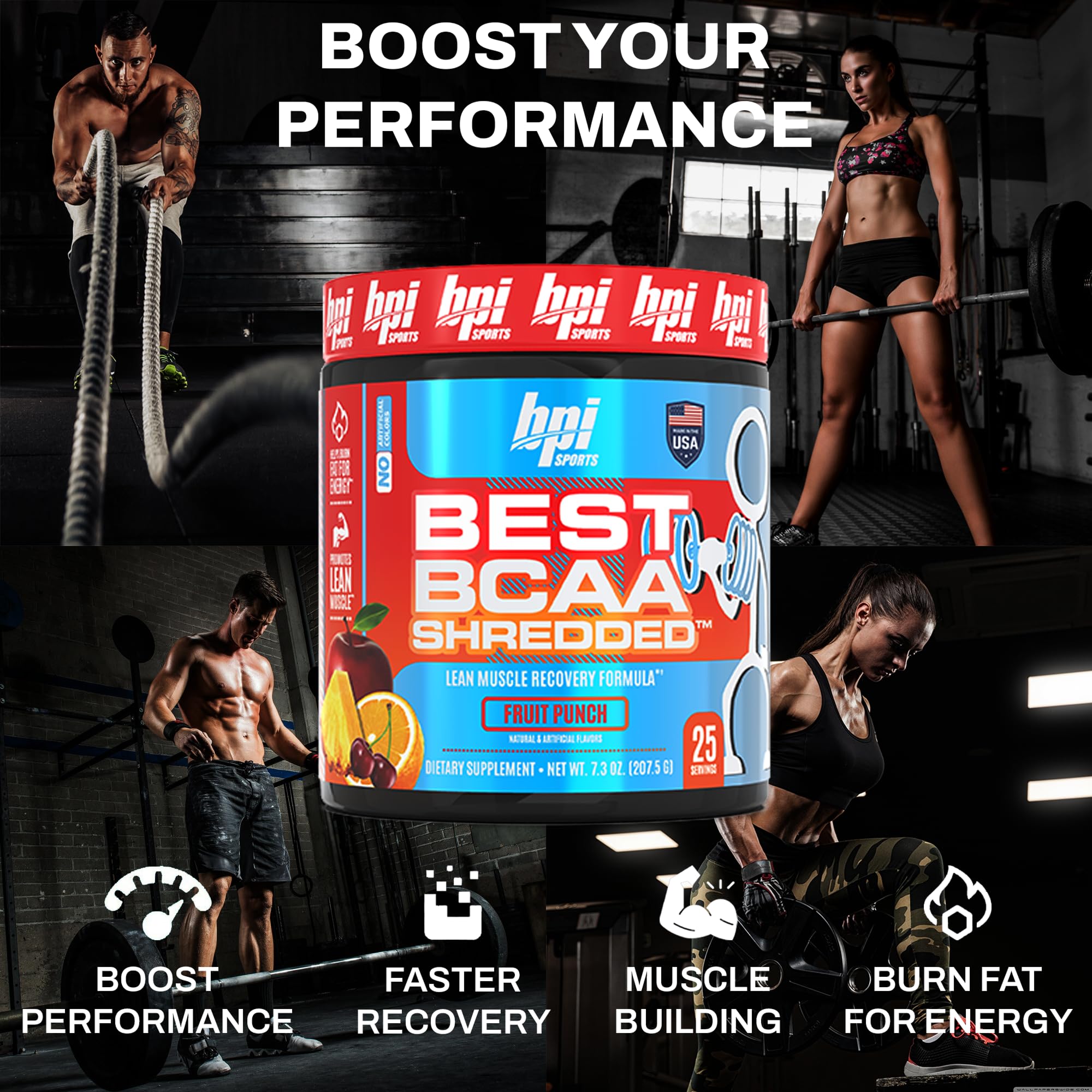 BPI Sports best bcaa shredded cazo con porción que muestra dosificación práctica