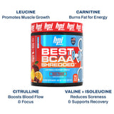 BPI Sports best bcaa shredded bebida preparada en vaso para hidratación y recuperación