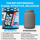 atleta usando BPI Sports Best BCAA Shredded durante entrenamiento intenso
