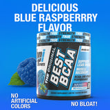 Polvo BPI Sports Best BCAA textura fina que facilita disolución rápida