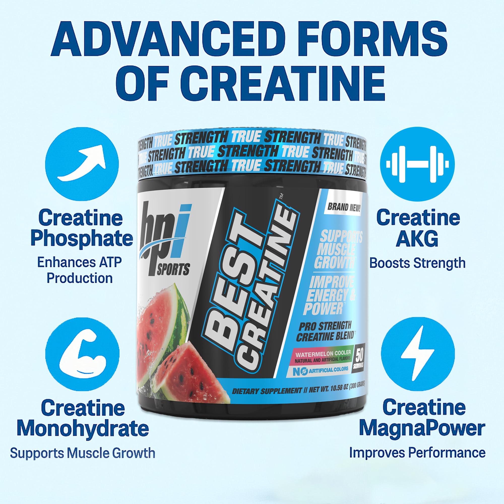 BPI Sports cucharada vertiendo polvo que facilita consumo diario