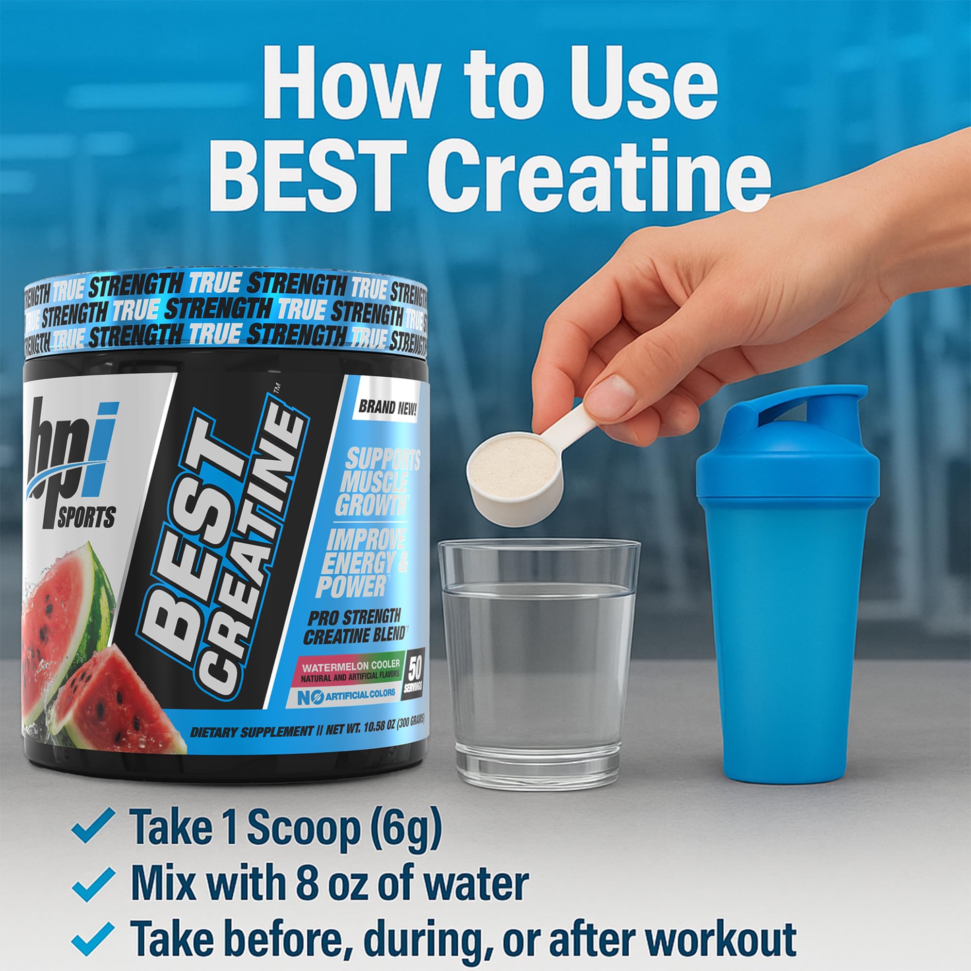 BPI Sports etiqueta con ingredientes y beneficios claramente legibles