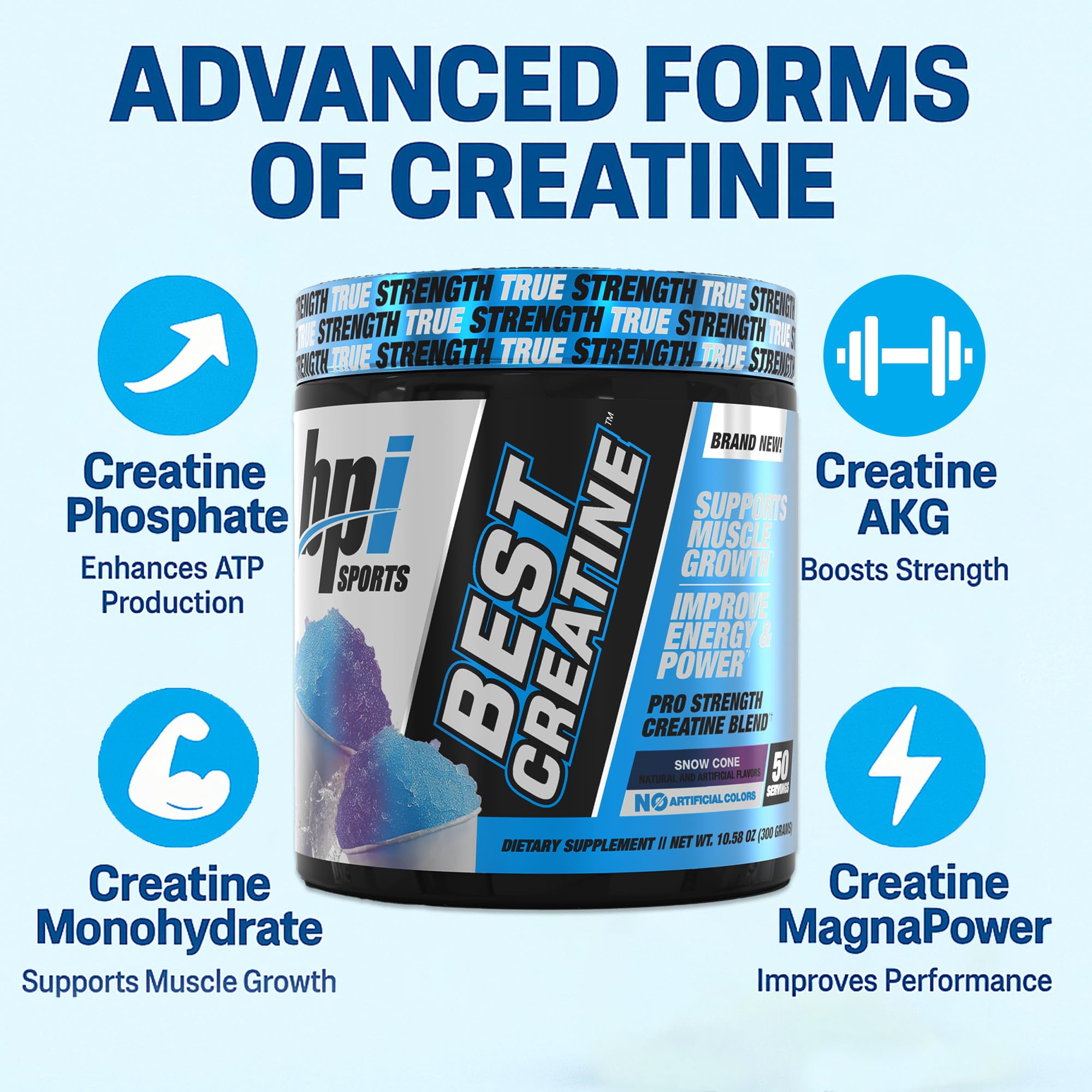BPI Sports vaso con Best Creatine siendo mezclado, fácil preparación y sabor agradable