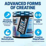 BPI Sports vaso con Best Creatine siendo mezclado, fácil preparación y sabor agradable