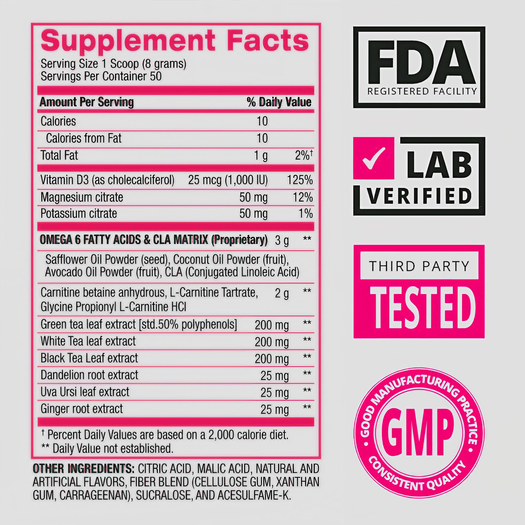 BPI Sports etiqueta con ingredientes para verificar CLA y L‑Carnitina