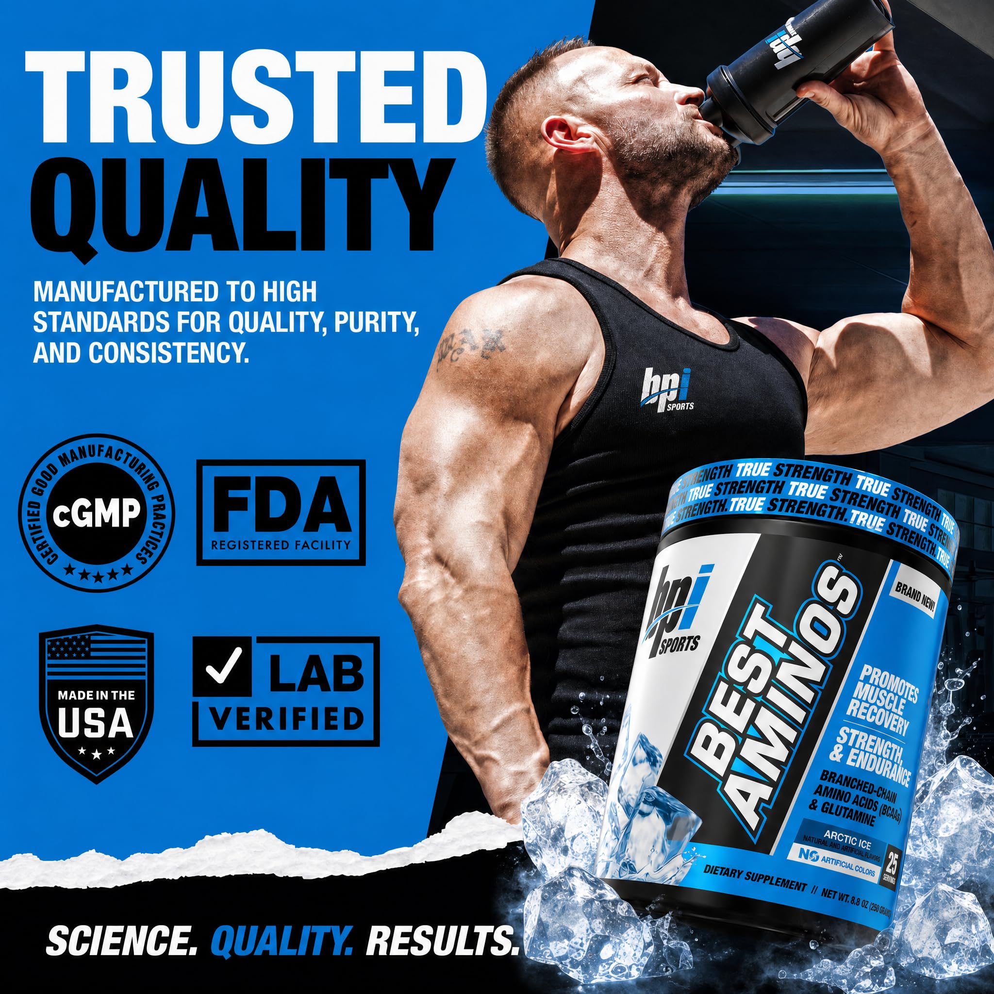 BPI Sports etiqueta nutricional mostrando ingredientes y porción