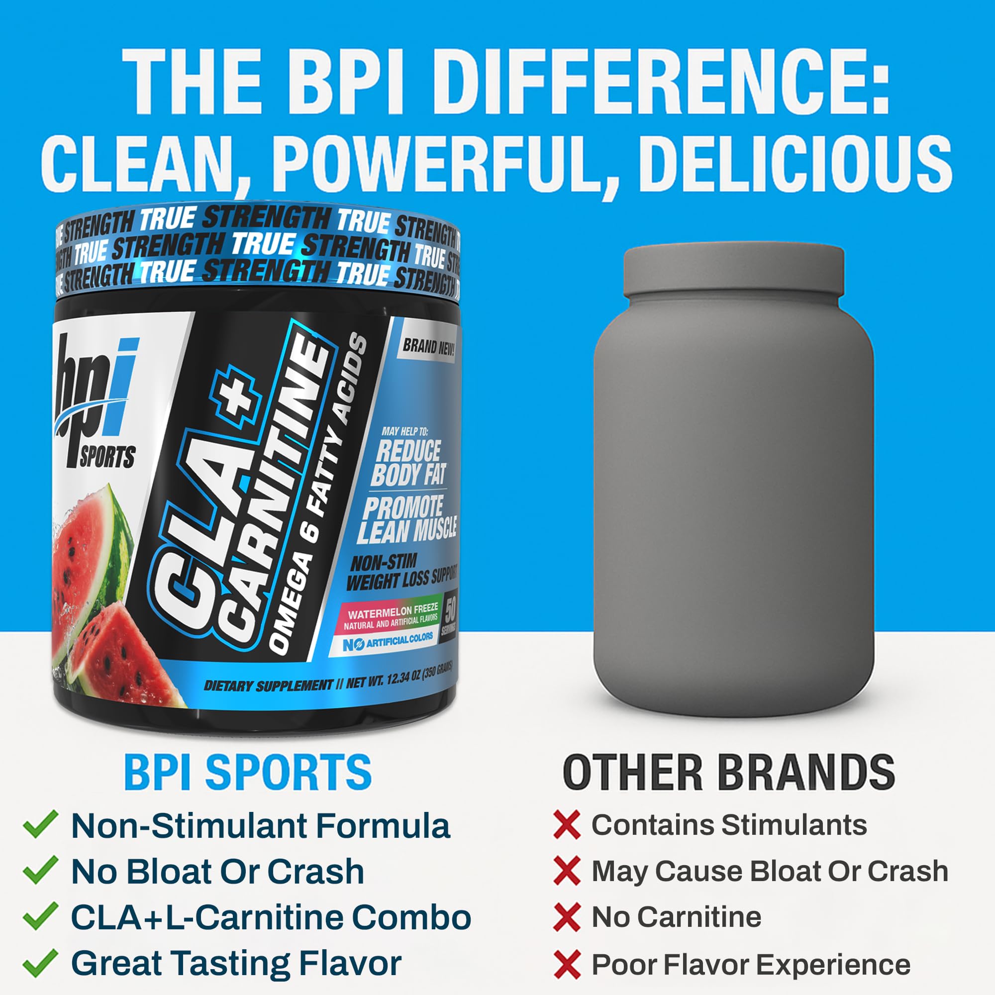 BPI Sports etiqueta con lista de ingredientes y formatos de L-Carnitina