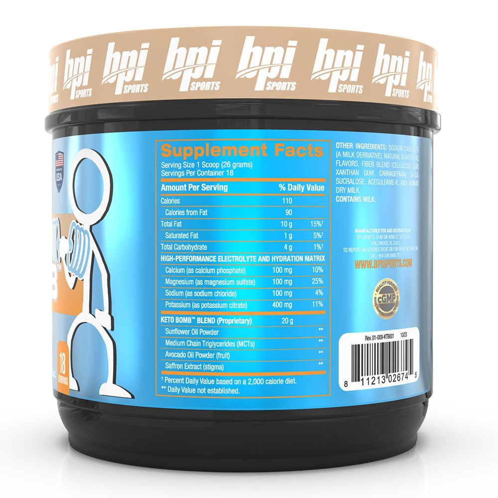 BPI Sports Keto Bomb vertido en café para una bebida cetogénica energética