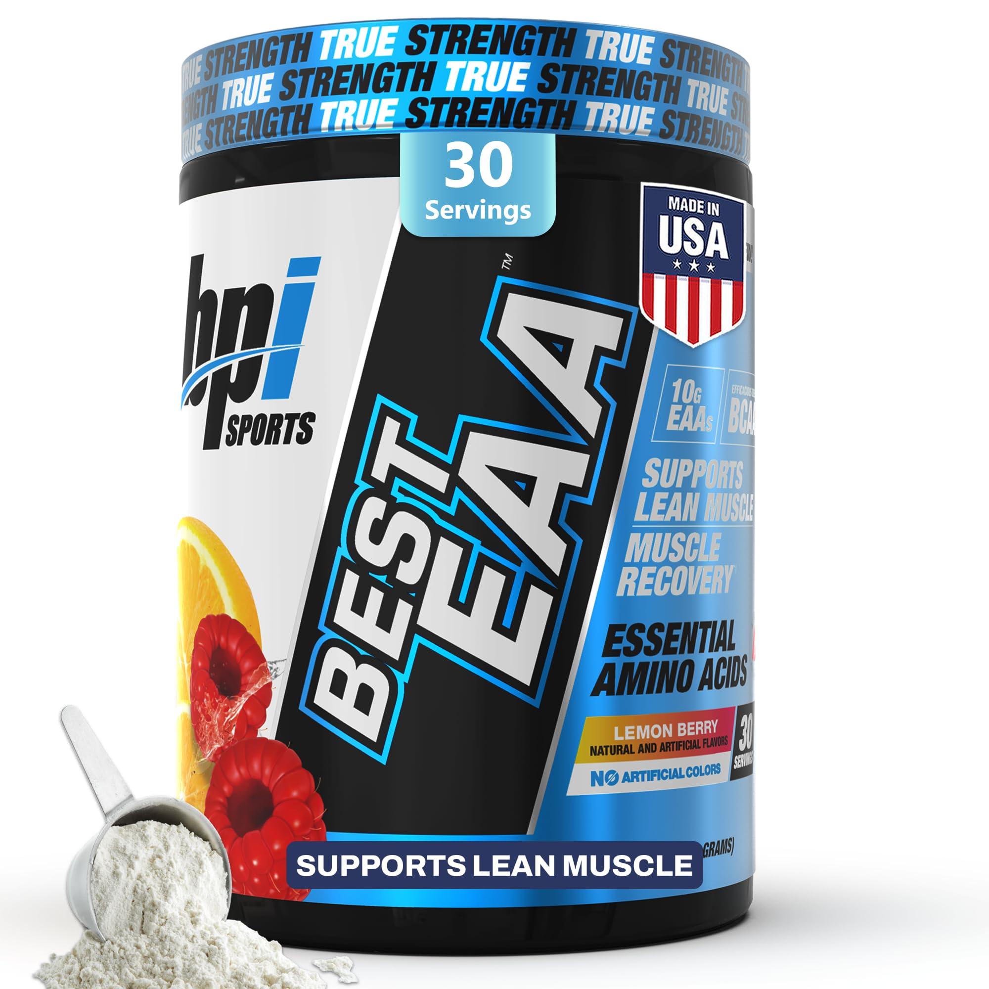 BPI Sports frontal del envase Lemon Berry mostrando beneficios y diseño