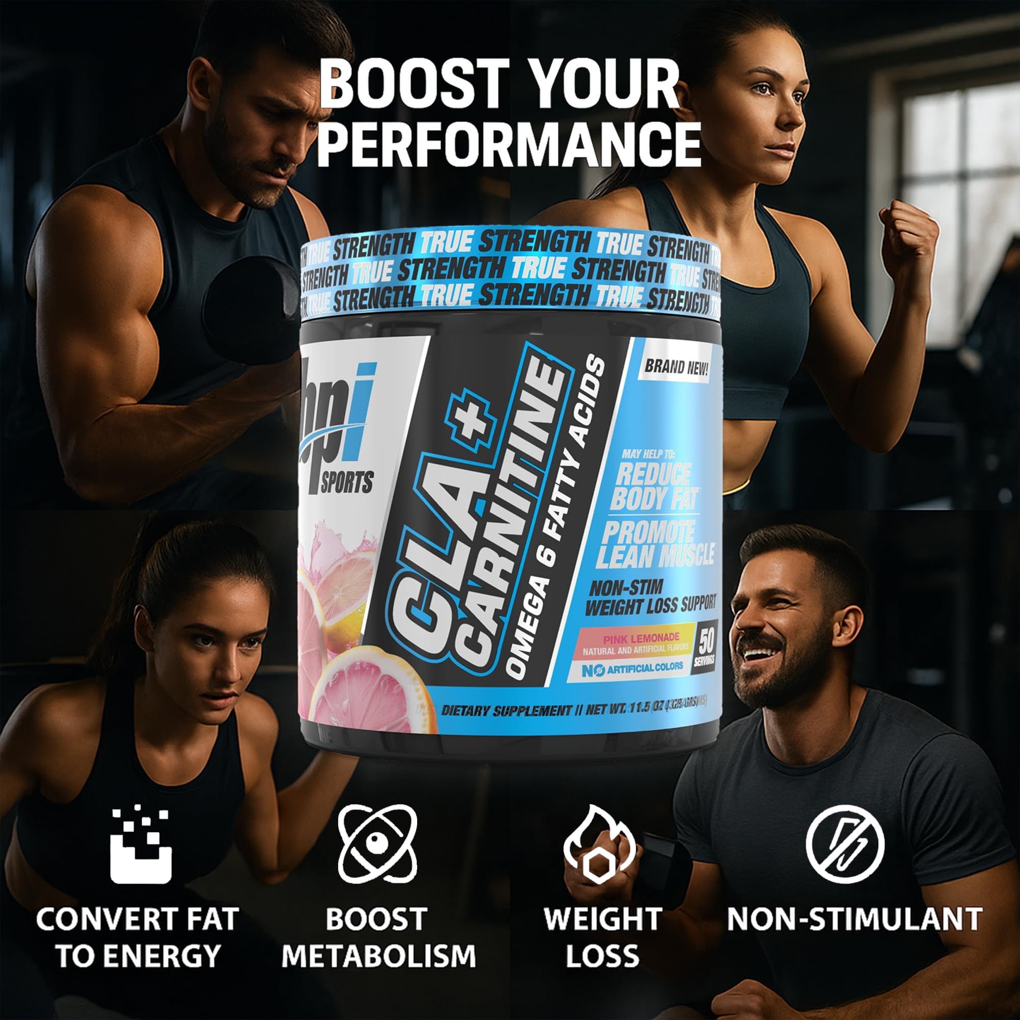 BPI Sports polvo mezclado en vaso para una bebida refrescante pre entreno