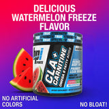 BPI Sports polvo textura en primer plano que indica mezcla fácil y sabor