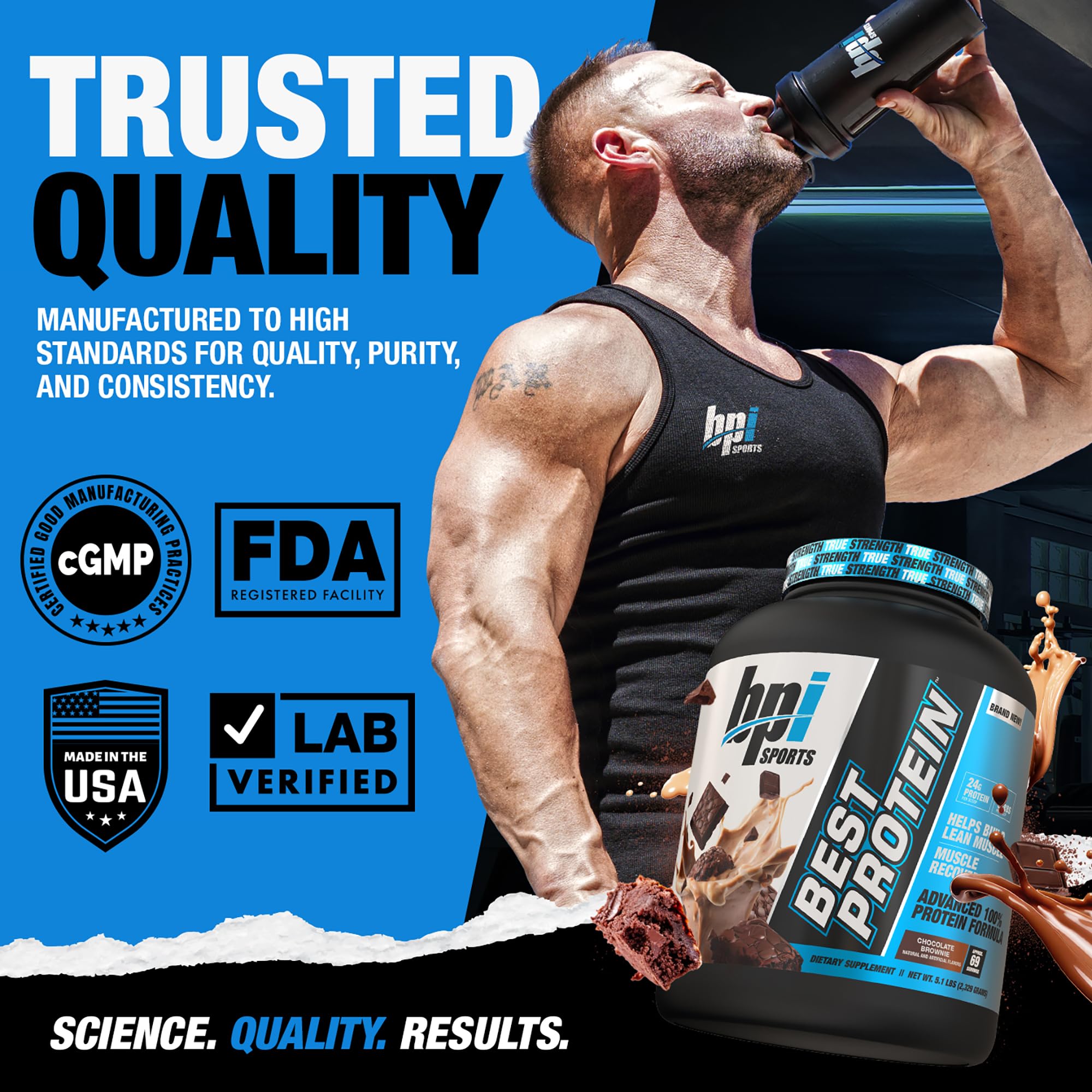 BPI Sports comparación de tamaño y porción para control de dosis