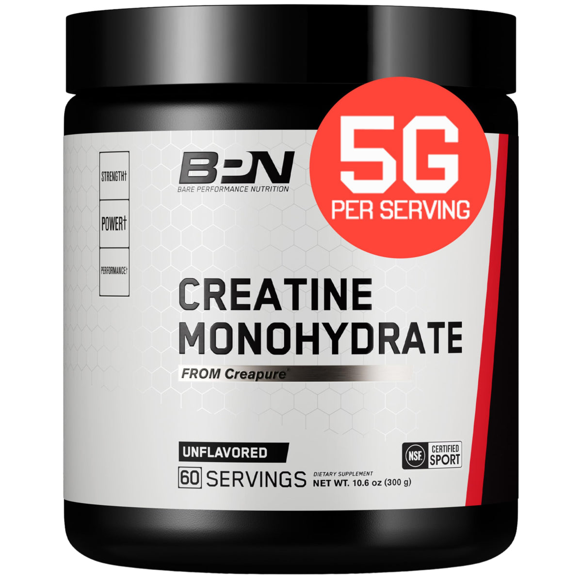 BARE PERFORMANCE NUTRITION envase frontal mostrando etiqueta y beneficios claros