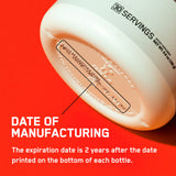 BARE PERFORMANCE NUTRITION comparación de envase con botella para visualizar tamaño y servicios