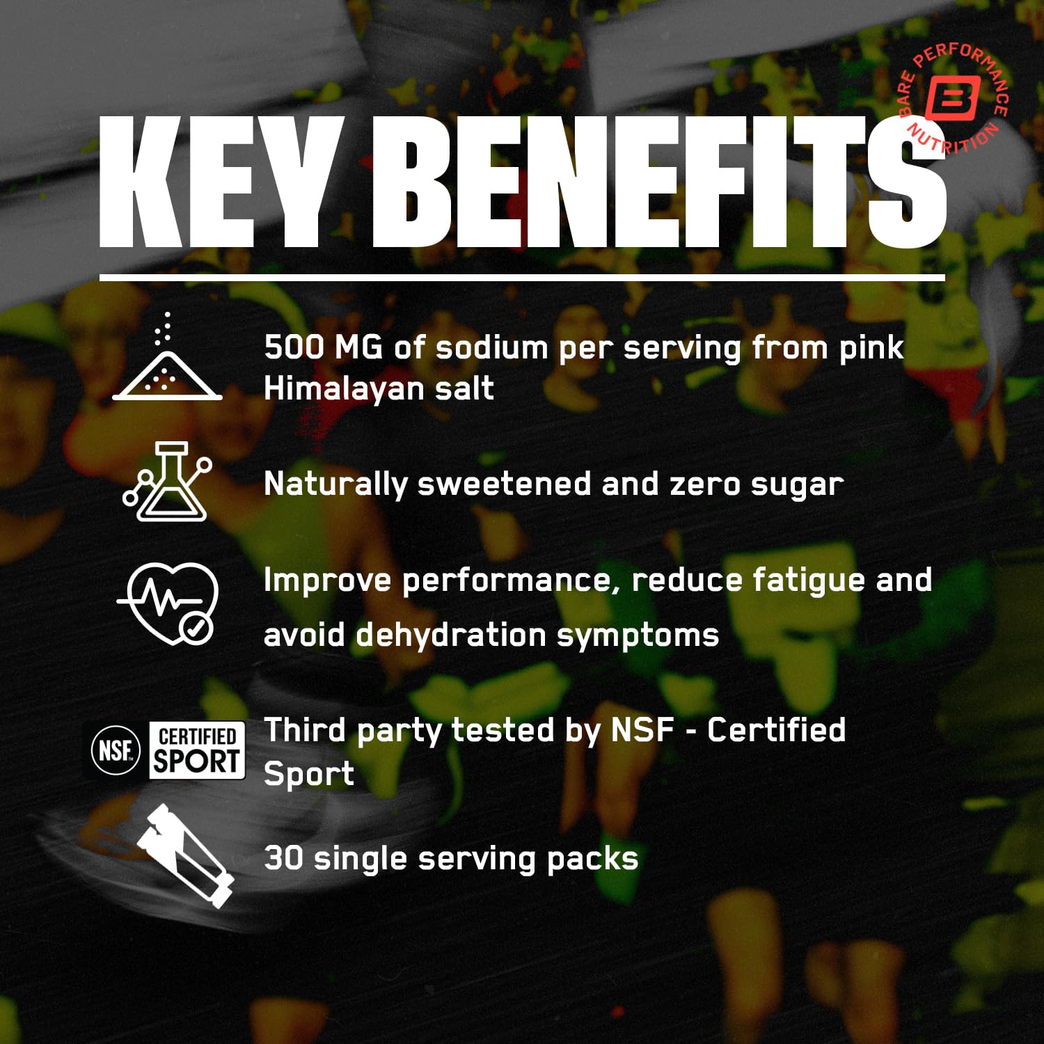 BARE PERFORMANCE NUTRITION polvo fino en primer plano resaltando disolución rápida
