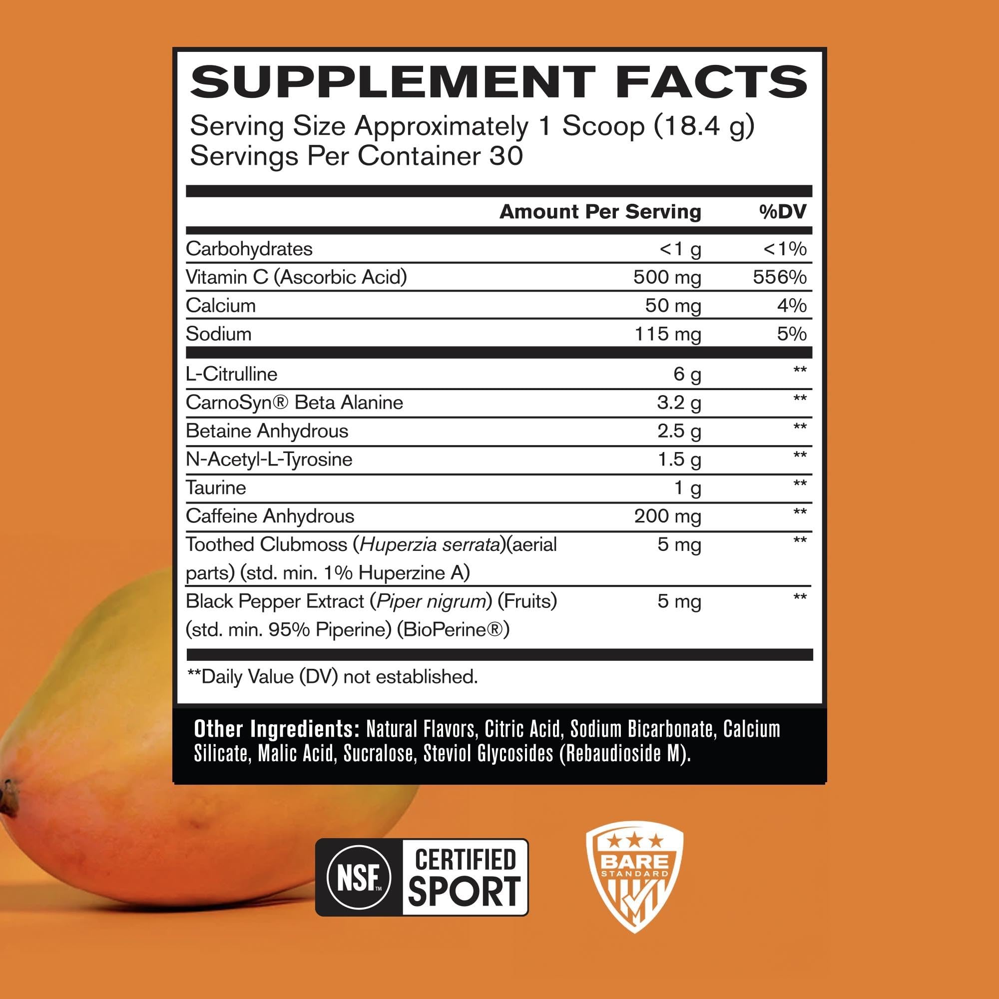 BARE PERFORMANCE NUTRITION textura del polvo mezclable para disolución rápida