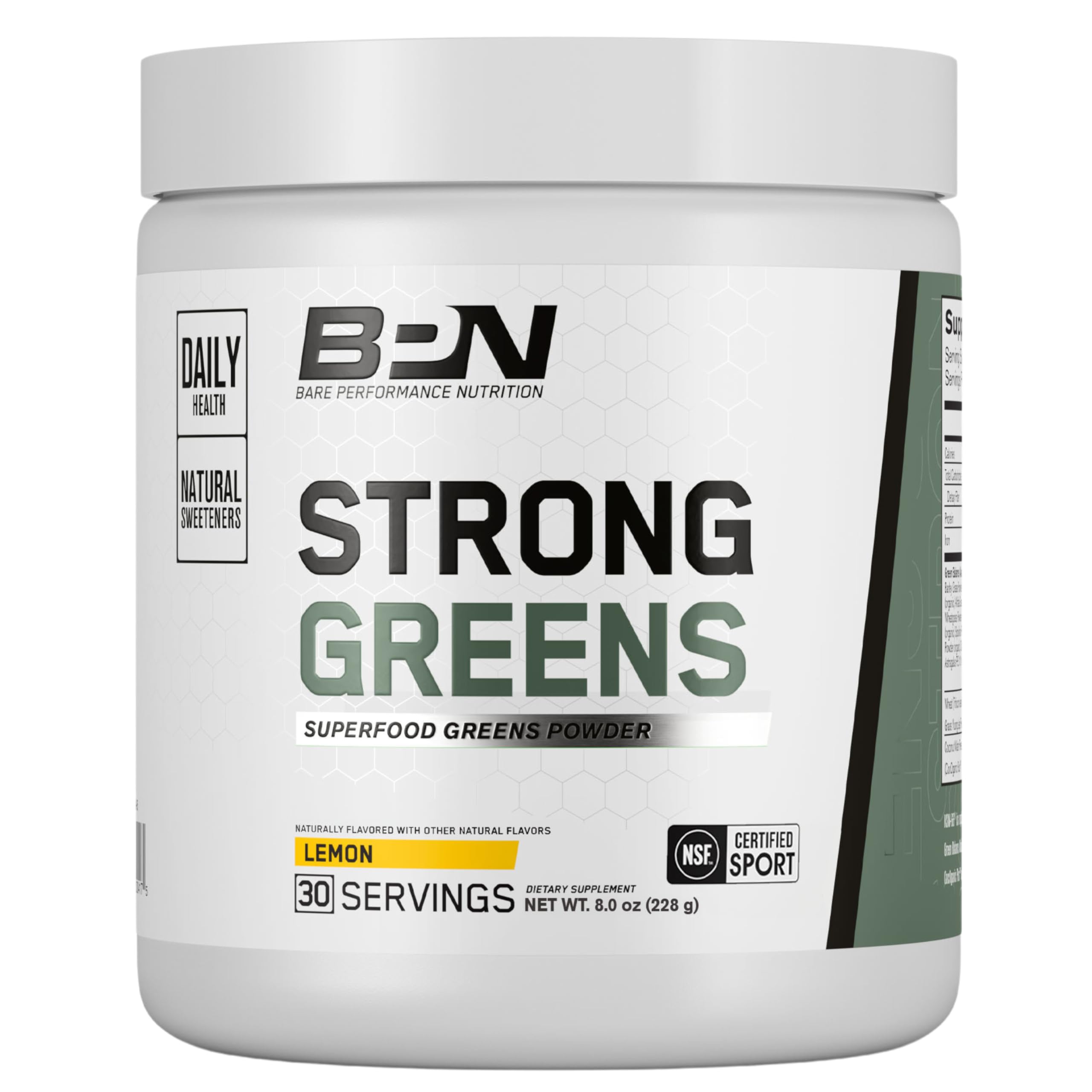 BARE PERFORMANCE NUTRITION bote frontal del producto limpio y confianza