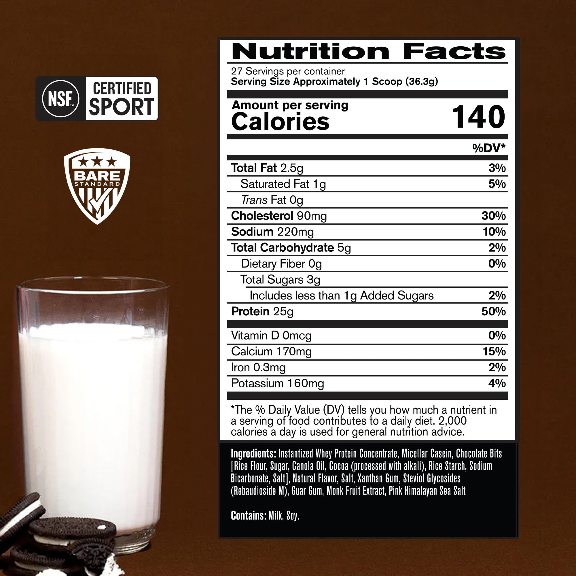 BARE PERFORMANCE NUTRITION textura del polvo cremosa que facilita la mezcla rápida