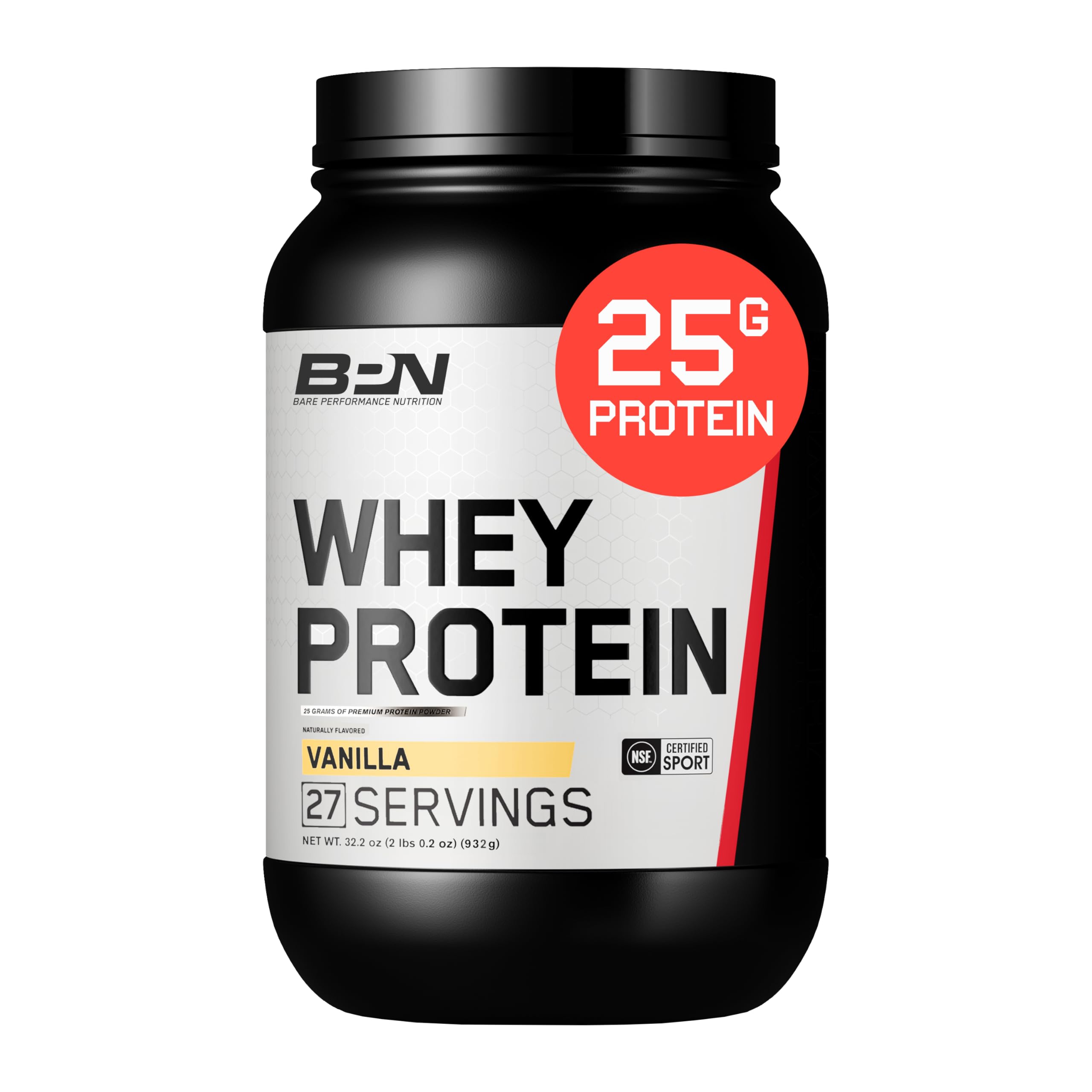 BARE PERFORMANCE NUTRITION envase frontal BPN con información y beneficio de 25 g proteína