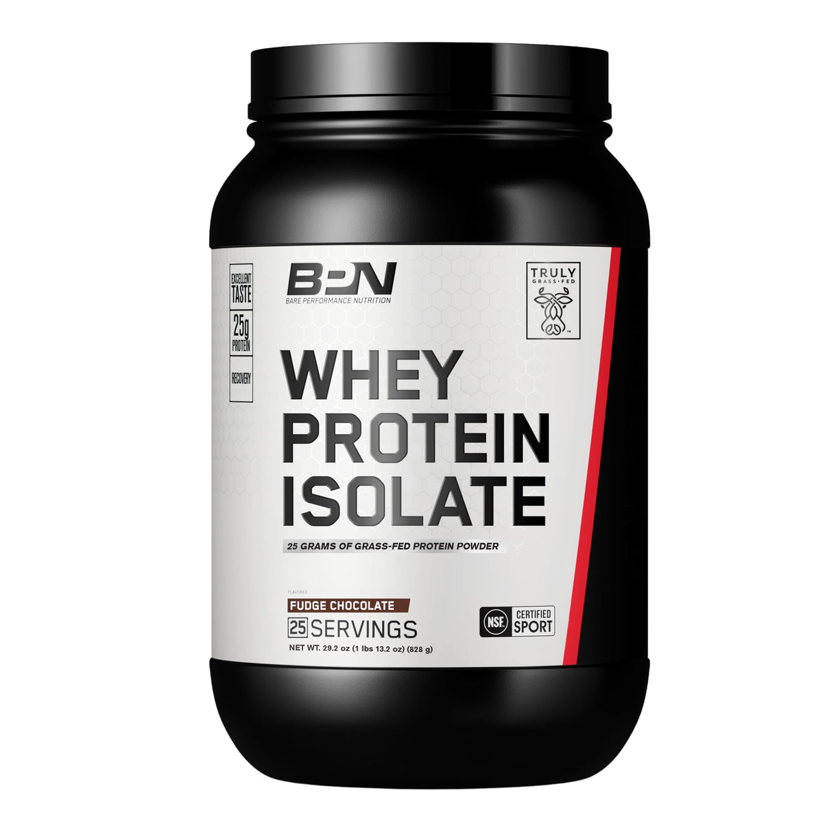 BARE PERFORMANCE NUTRITION envase frontal BPN Whey Fudge Chocolate mostrando diseño y tamaño