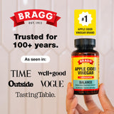 Bragg etiqueta con sellos Non-GMO Kosher Vegan Gluten-Free para confianza